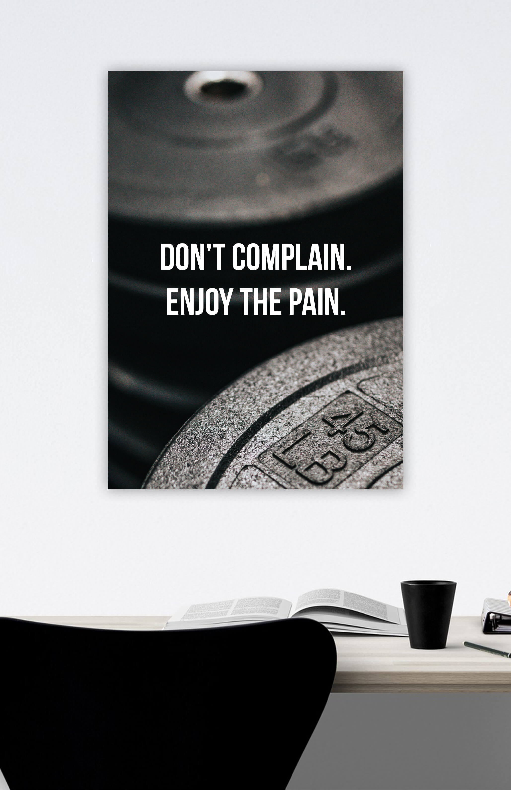 V3 Apparel womens Don't Complain, Enjoy the Pain, Motivational posters, mens inspirational wall artwork and empowering poster quote designs for office, home gym, school, kitchen and living room.