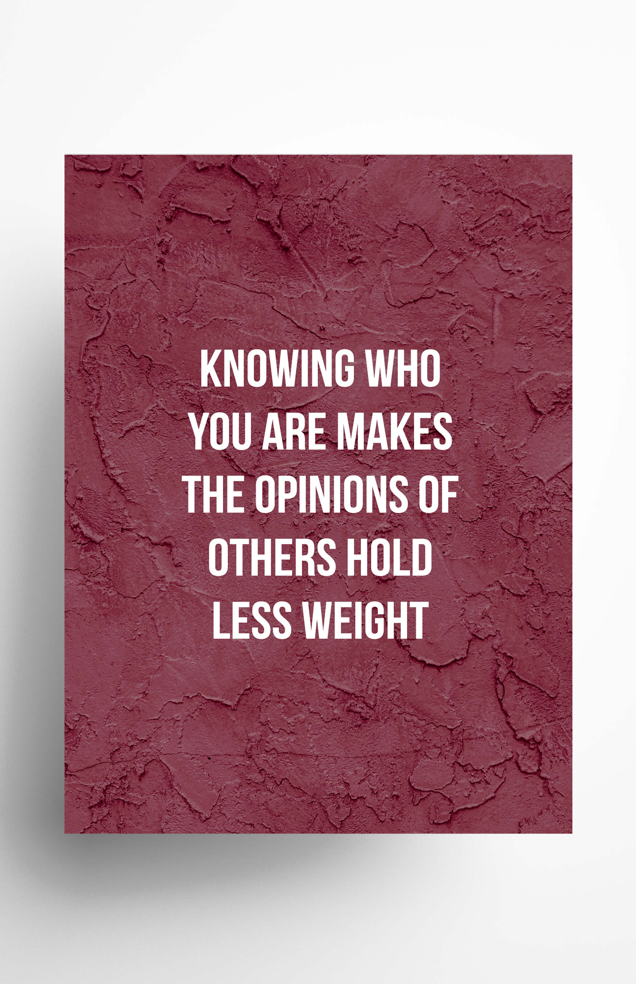 V3 Apparel womens Knowing Who You are Makes the Opinions of Others Hold Less Weight, Motivational posters, mens inspirational wall artwork and empowering poster quote designs for office, home gym, school, kitchen and living room.