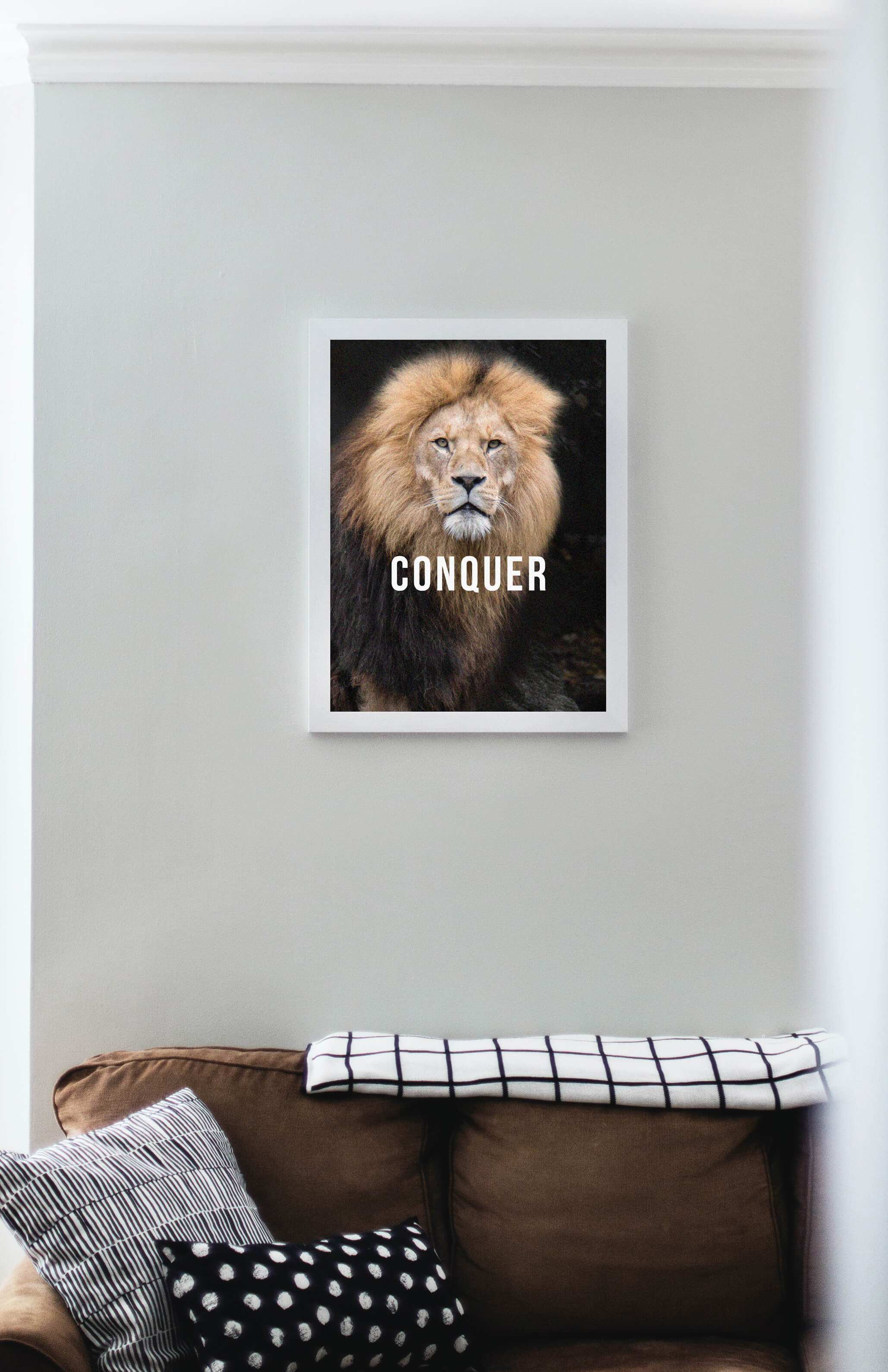 V3 Apparel womens Conquer, Motivational posters, mens inspirational wall artwork and empowering poster quote designs for office, home gym, school, kitchen and living room.