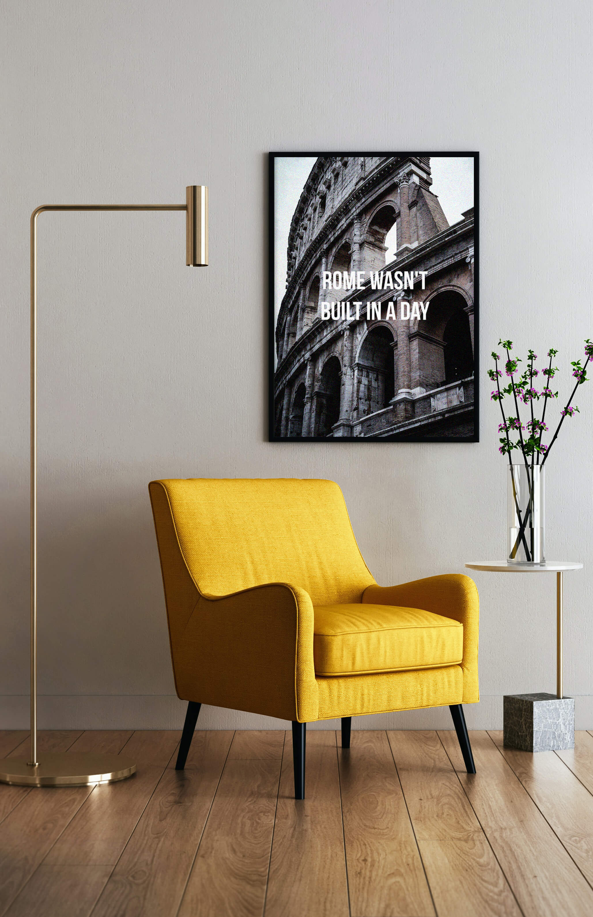 V3 Apparel womens Rome wasn't Built in a Day, Motivational posters, mens inspirational wall artwork and empowering poster quote designs for office, home gym, school, kitchen and living room.