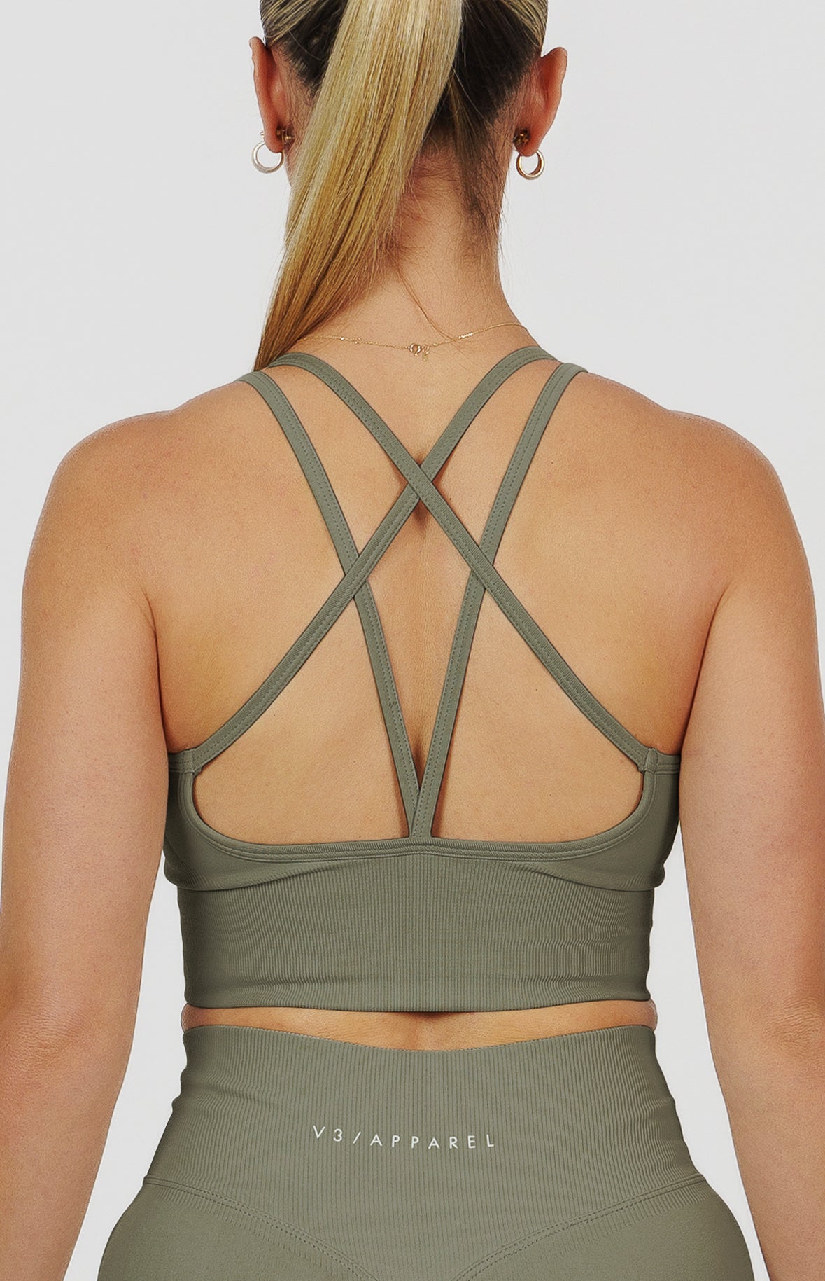 Form Seamless Strappy Sports Bra - Olive Green